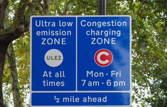 Traffic policy: London ULEZ sign