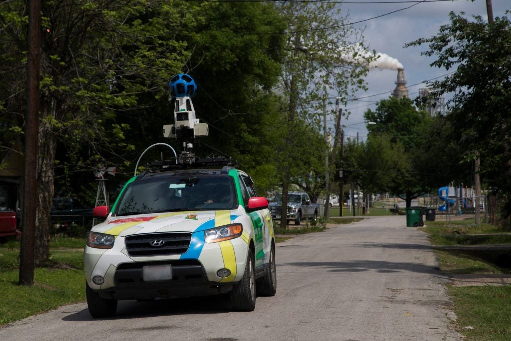 Mobile monitor attached to Google Street View car in Houston